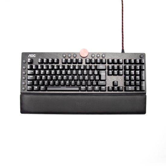 Imagem de AOC TECLADO GAMER RGB AGON AGK700 CHEERY MX BLUE MECANICO 123 TECLAS PRETO COM CABO                                                                                                                                                             