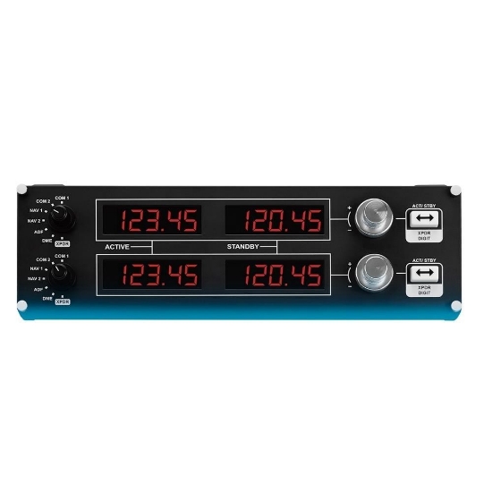Imagem de CONTROLE DE RADIONAVEGACAO DE SIMULACAO PROFISSIONAL G FLIGHT RADIO PANEL LOGITECH
