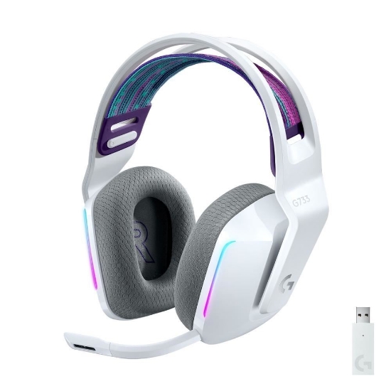 Imagem de FONE DE OUVIDO RGB SEM FIO GAMER G733 BRANCO LOGITECH