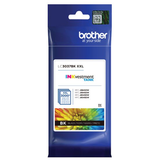 Imagem de BROTHER CARTUCHO DE TINTA PRETO LC3037BK PARA ATE 3000 IMPRESSOES